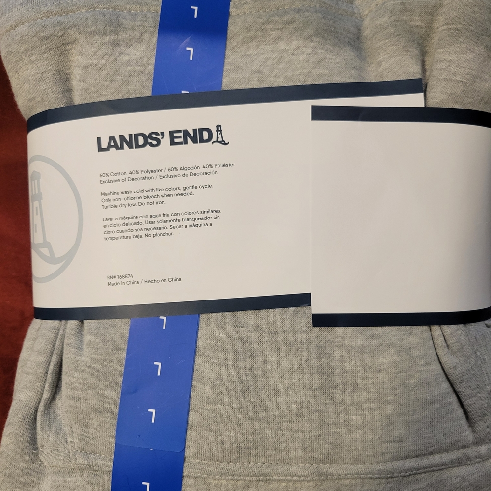 Lands' End Gray Hooded Lounger - Picture 2 of 4